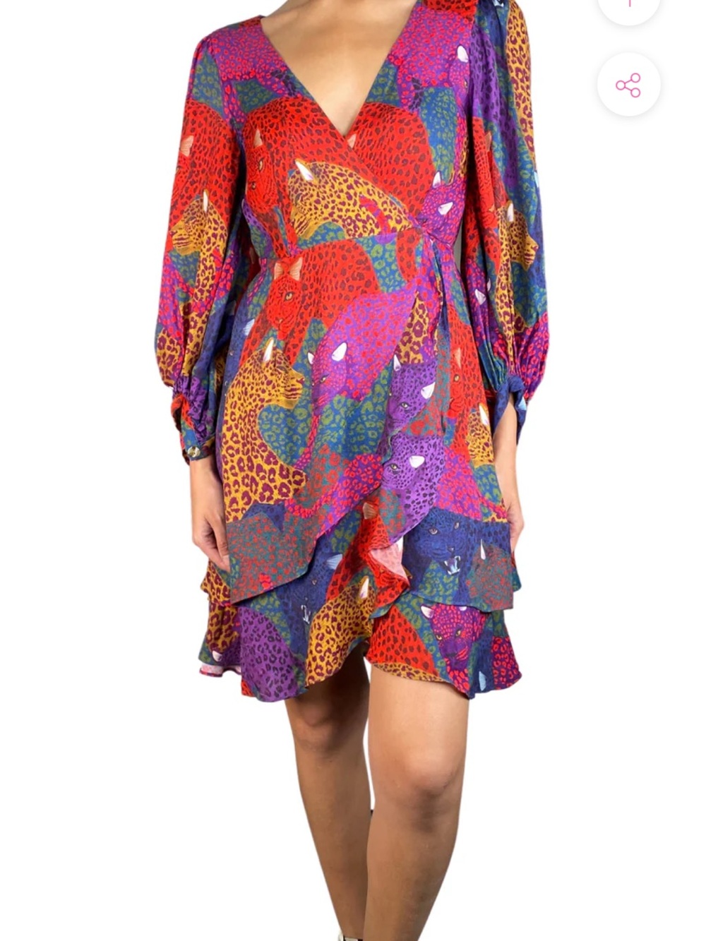Farm Rio Jaguar Mini Wrap Dress; Size XS